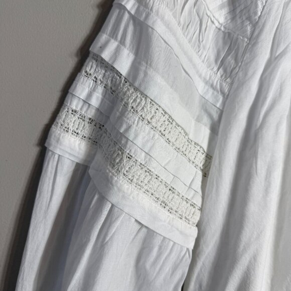 Faherty Enna Button Up Blouse Top Womens XXS White Boho Flowy Organic Cotton NWT - Picture 10 of 16